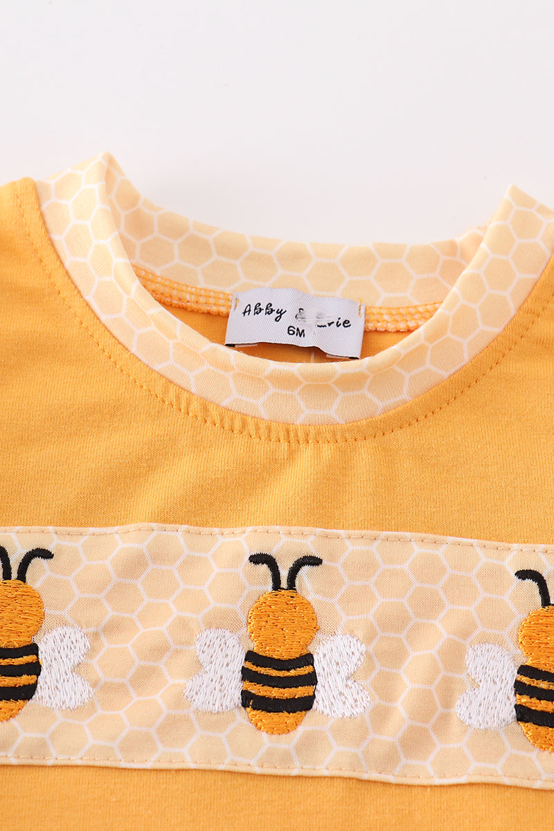 Honey Bee Embroidered Yellow Boy Bubble