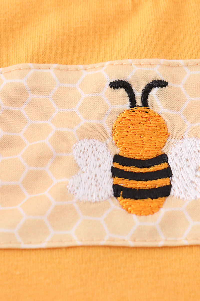 Honey Bee Embroidered Yellow Boy Bubble