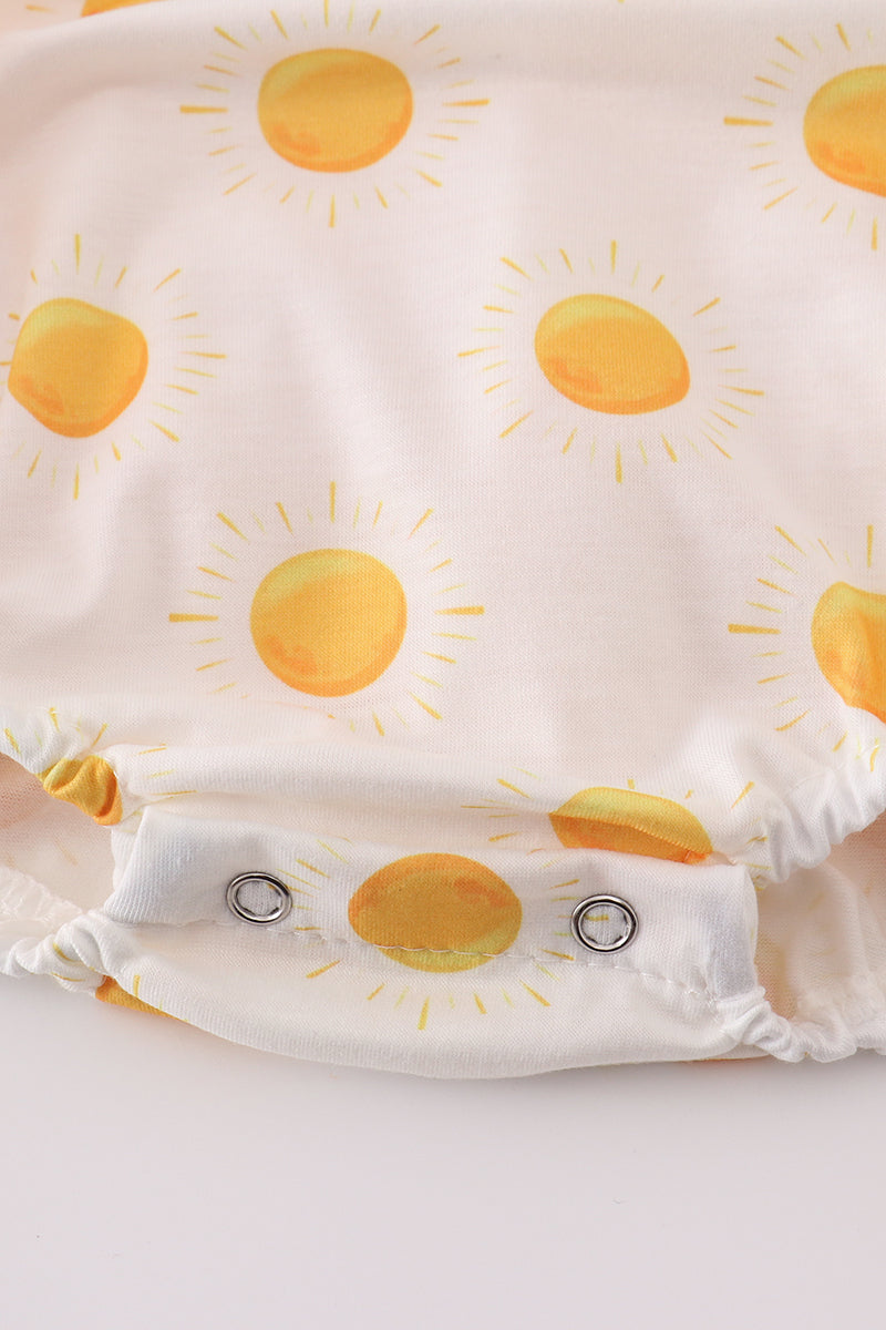 You Are My Sunshine Embroidered Yellow Girl Bubble