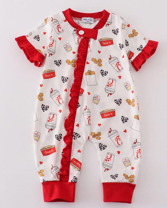 Lord’s Chicken Heart Print Girl Romper