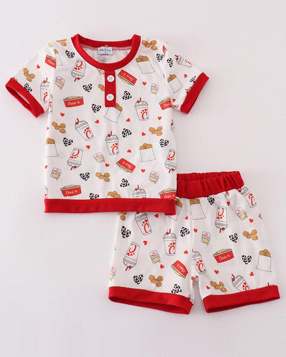 Lord’s Chicken Heart Print Boy Pajamas Set