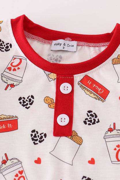 Lord’s Chicken Heart Print Boy Pajamas Set