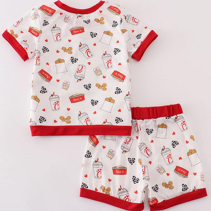 Lord’s Chicken Heart Print Boy Pajamas Set