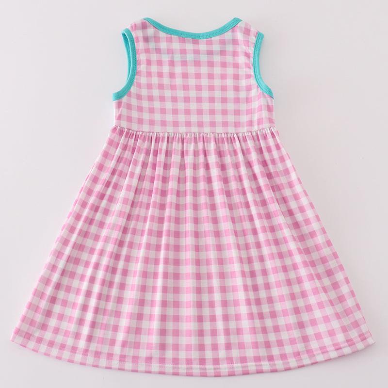 Let’s Bake Embroidered Pink Gingham Dress