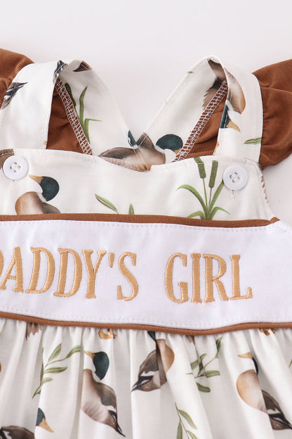 Daddy’s Girl Embroidered Duck Print Girl Shorts Set