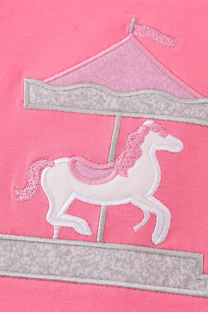 Carousel Applique Pink Dress