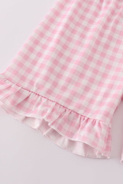 Carousel Applique Pink Girl Shorts Set