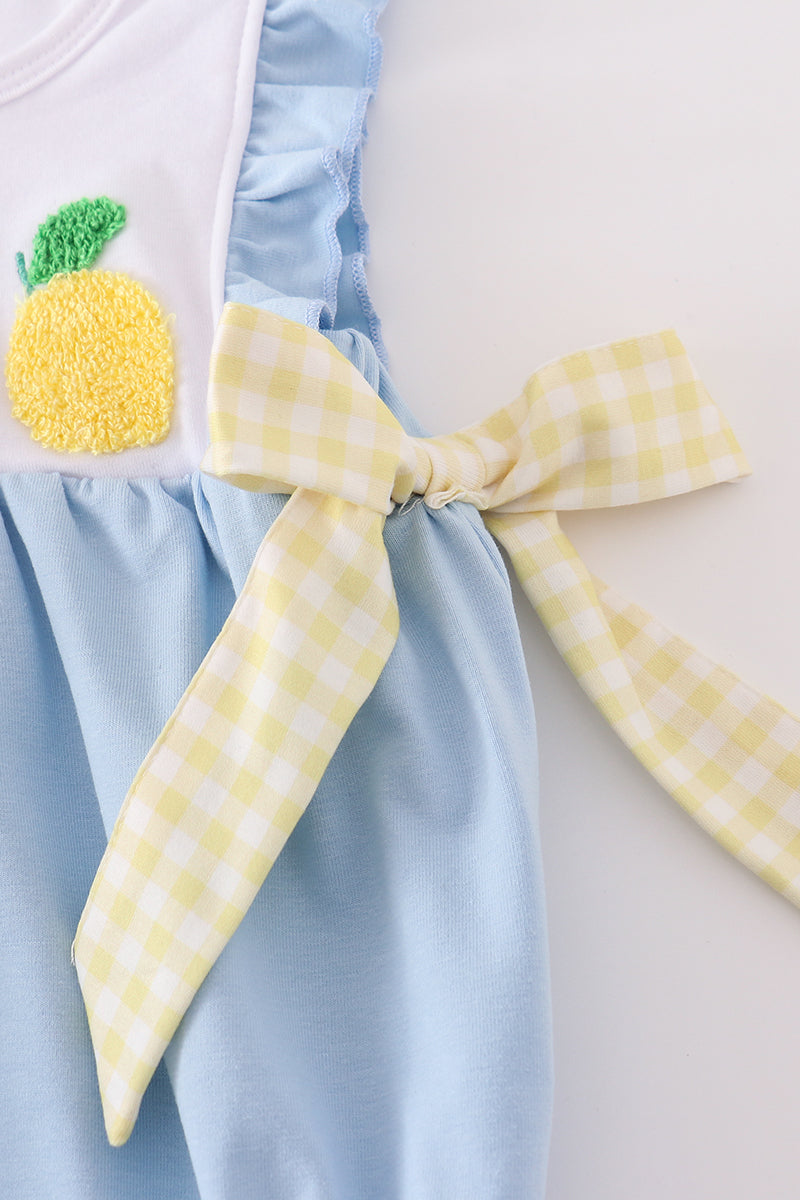 Lemon French Knot Blue Girl Bubble