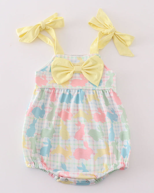 Easter Bunny Print Yellow Girl Bubble