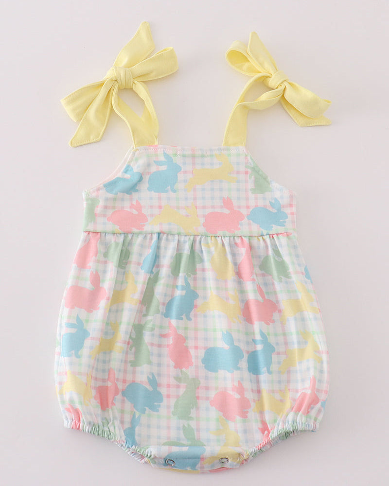 Easter Bunny Print Yellow Girl Bubble