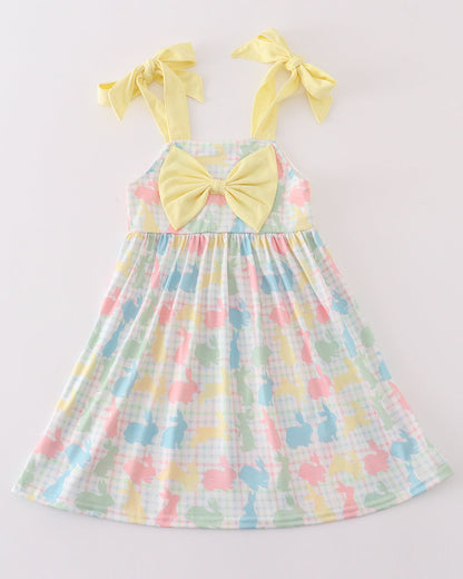 Easter Bunny Print Yellow Dress