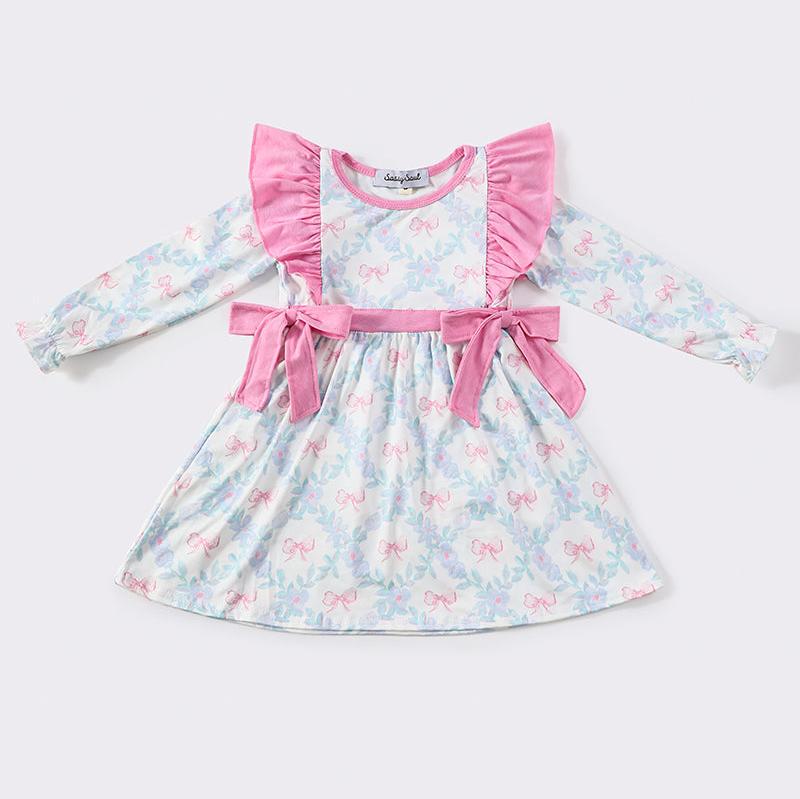 Paris Pink Bows Print Dress