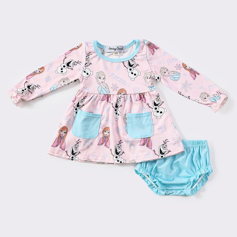 Pink Ice Princess Baby Girl Bloomers Set