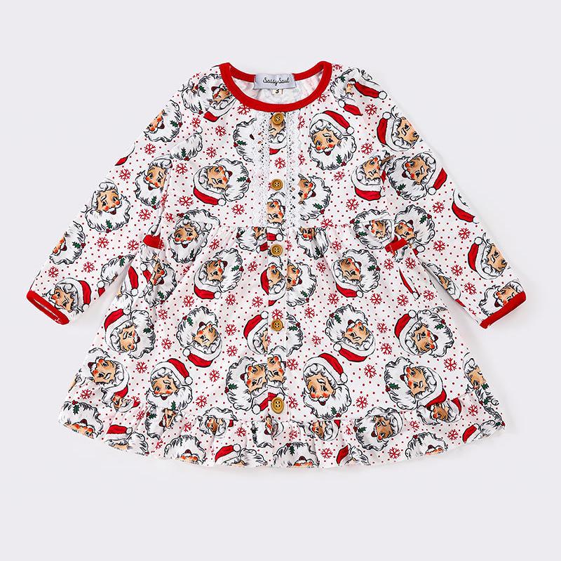 Santa Wonderland Print Red Dress