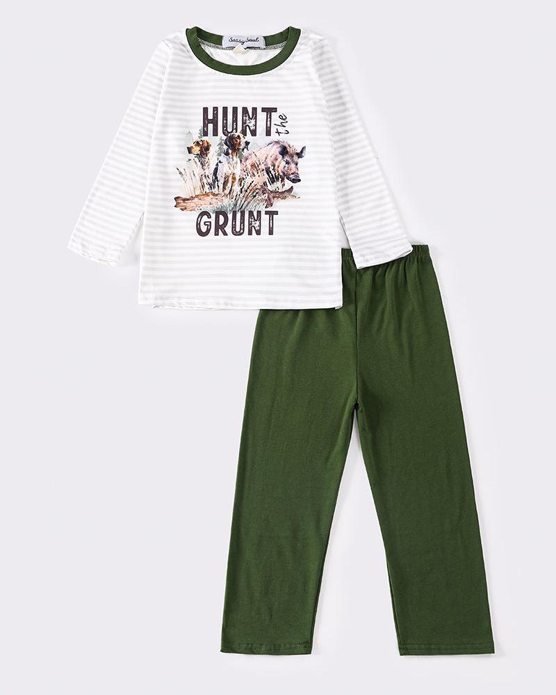 Hunt The Grunt Print Forest Boy Set