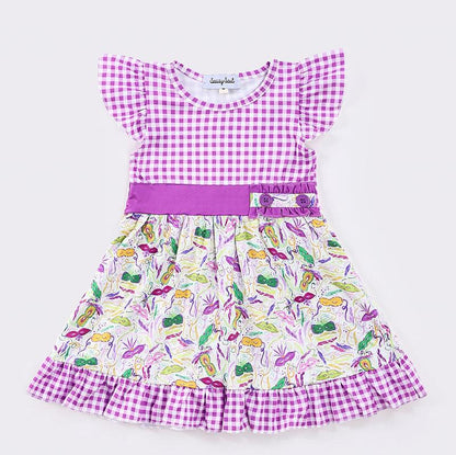 Purple Plaid Mardi Gras Dress