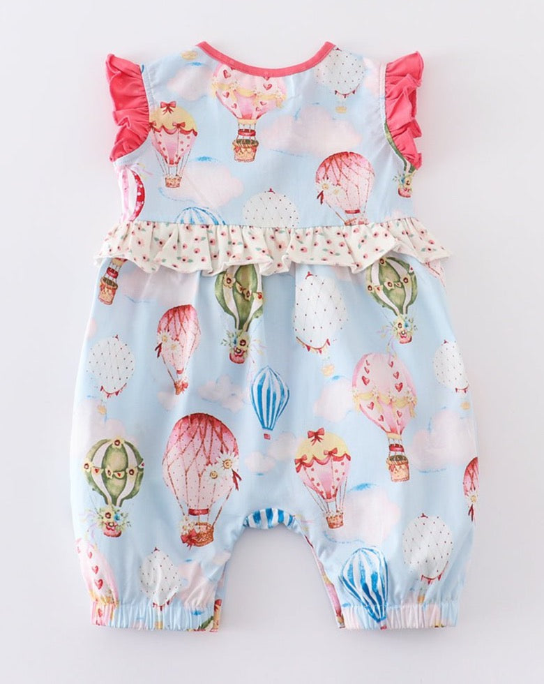 Amora Balloon Print Ruffle Girl Romper - Gibs+Grady