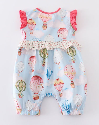 Amora Balloon Print Ruffle Girl Romper - Gibs+Grady