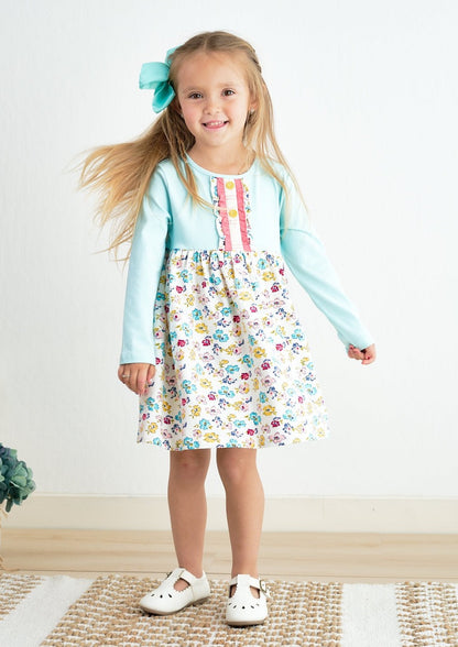 Amora Mint Floral Print Dress - Gibs+Grady