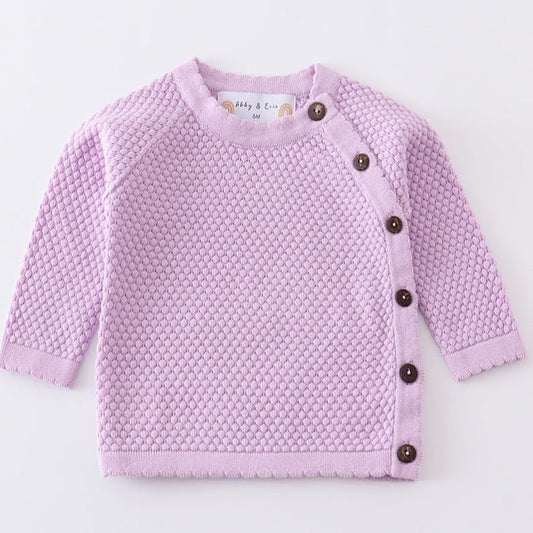 Baby Button Sweater - Lilac - Gibs+Grady