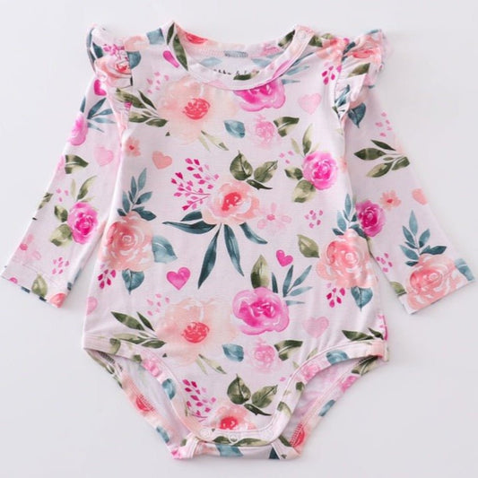 Bamboo Pink Floral Print Bubble - Gibs+Grady