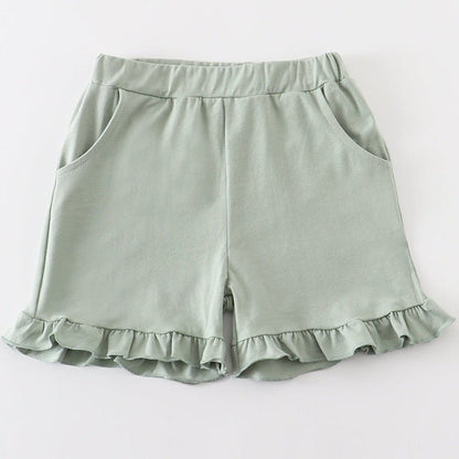 Basic Ruffle Shorts - Sage - Gibs+Grady