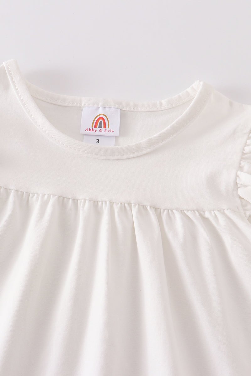 Basic Ruffle Top - White - Gibs+Grady