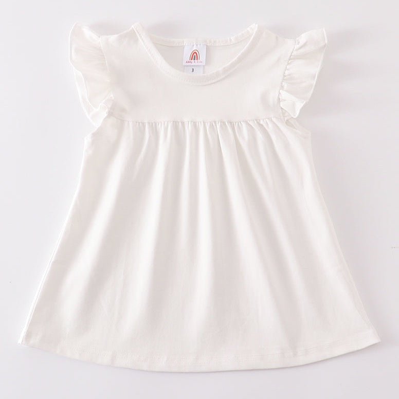 Basic Ruffle Top - White - Gibs+Grady