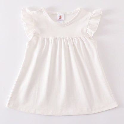 Basic Ruffle Top - White - Gibs+Grady