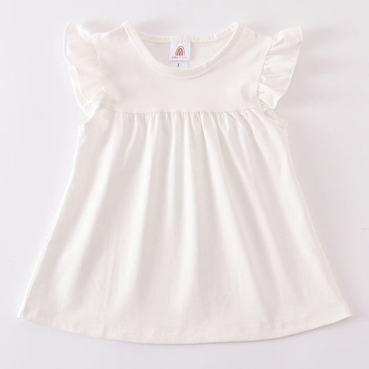 Basic Ruffle Top - White - Gibs+Grady