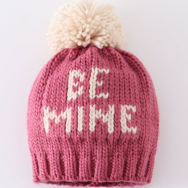 BE MINE Pink Knit Pom Pom Beanie Hat - Gibs+Grady