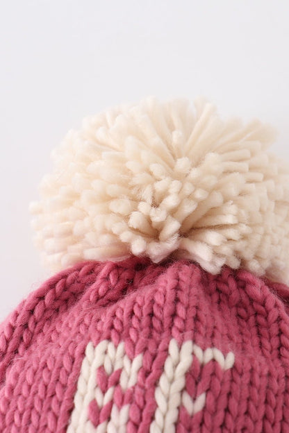 BE MINE Pink Knit Pom Pom Beanie Hat - Gibs+Grady