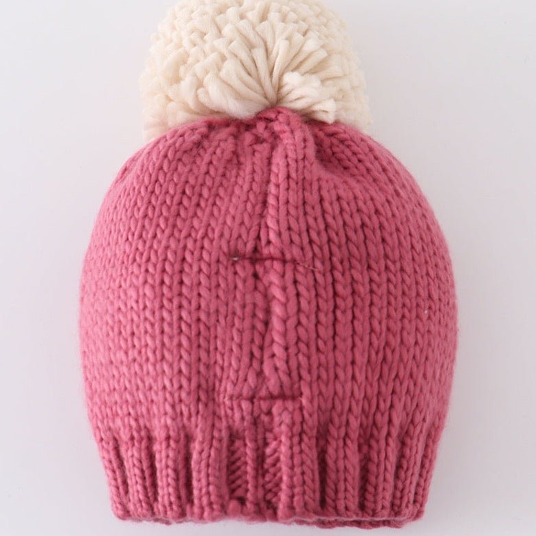 BE MINE Pink Knit Pom Pom Beanie Hat - Gibs+Grady