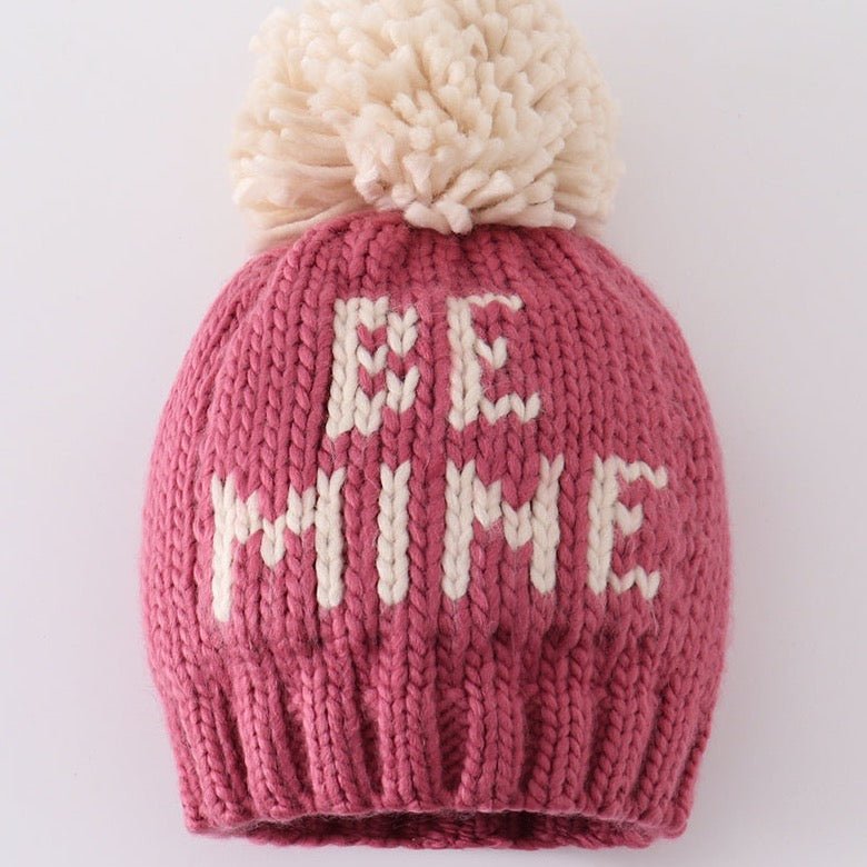 BE MINE Pink Knit Pom Pom Beanie Hat - Gibs+Grady