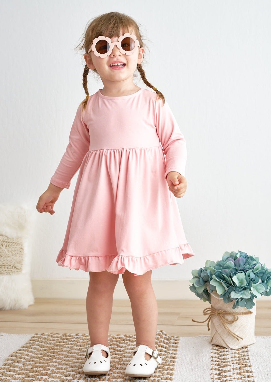 Bella Ruffle Dress - Pink - Gibs+Grady