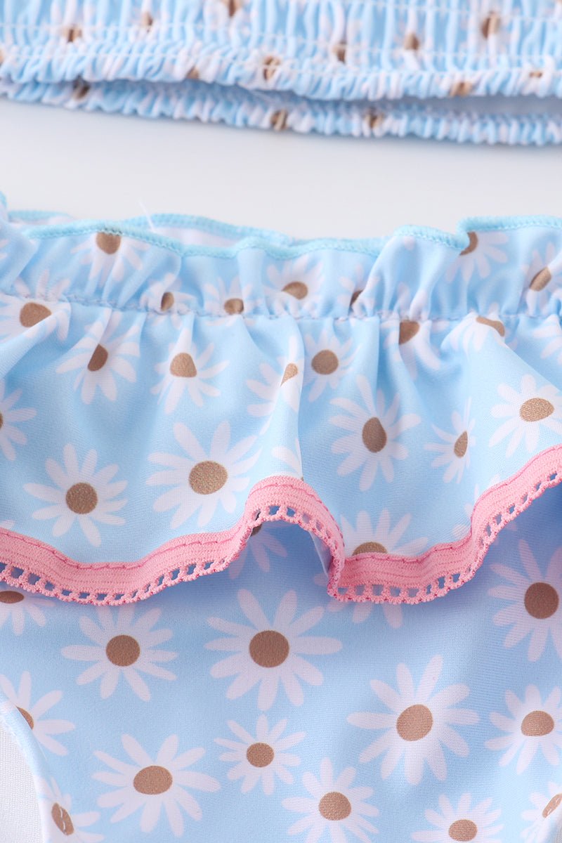 Blue Daisy Smocked 2pcs Swimsuit - Gibs+Grady