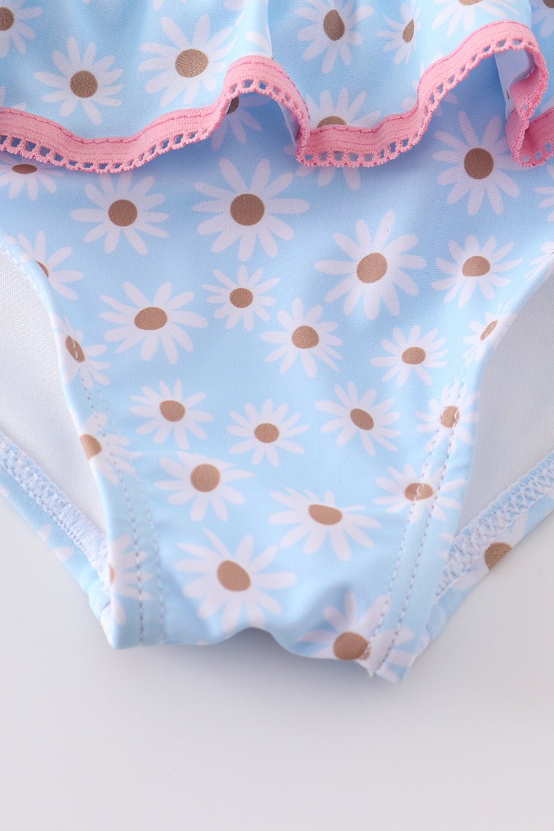 Blue Daisy Smocked 2pcs Swimsuit - Gibs+Grady