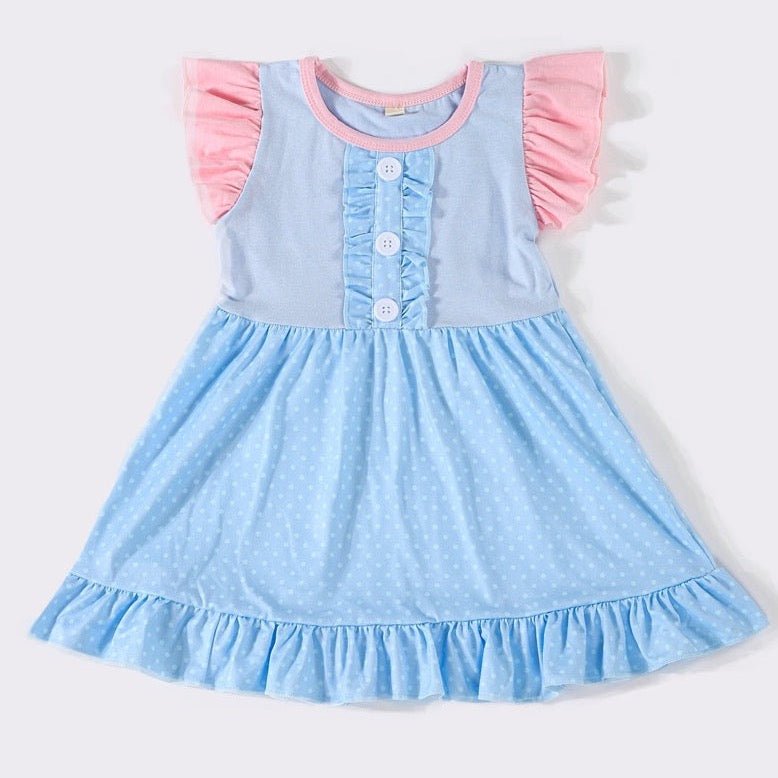 Blue Princess Ruffle Dress - Gibs+Grady