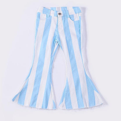 Blue Stripe Denim Bell Bottoms - Gibs+Grady