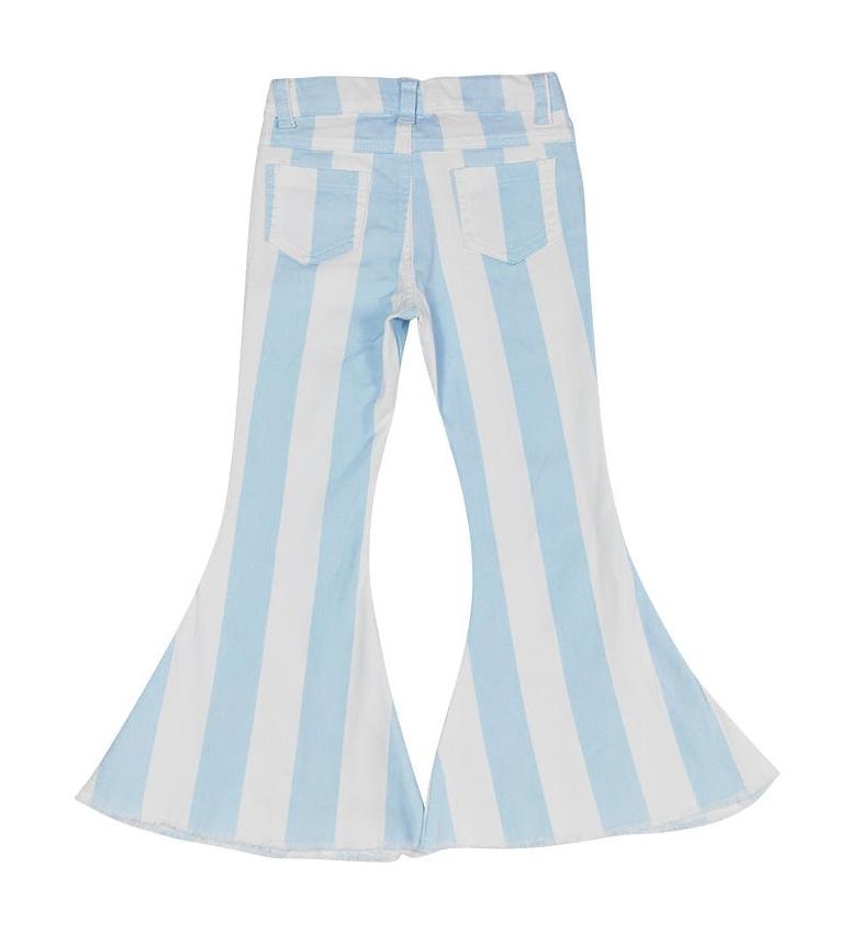 Blue Stripe Denim Bell Bottoms - Gibs+Grady