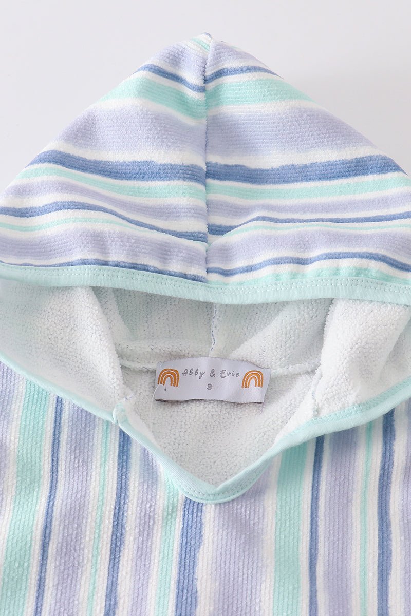 Blue Stripe Hooded Swim Towel - Gibs+Grady