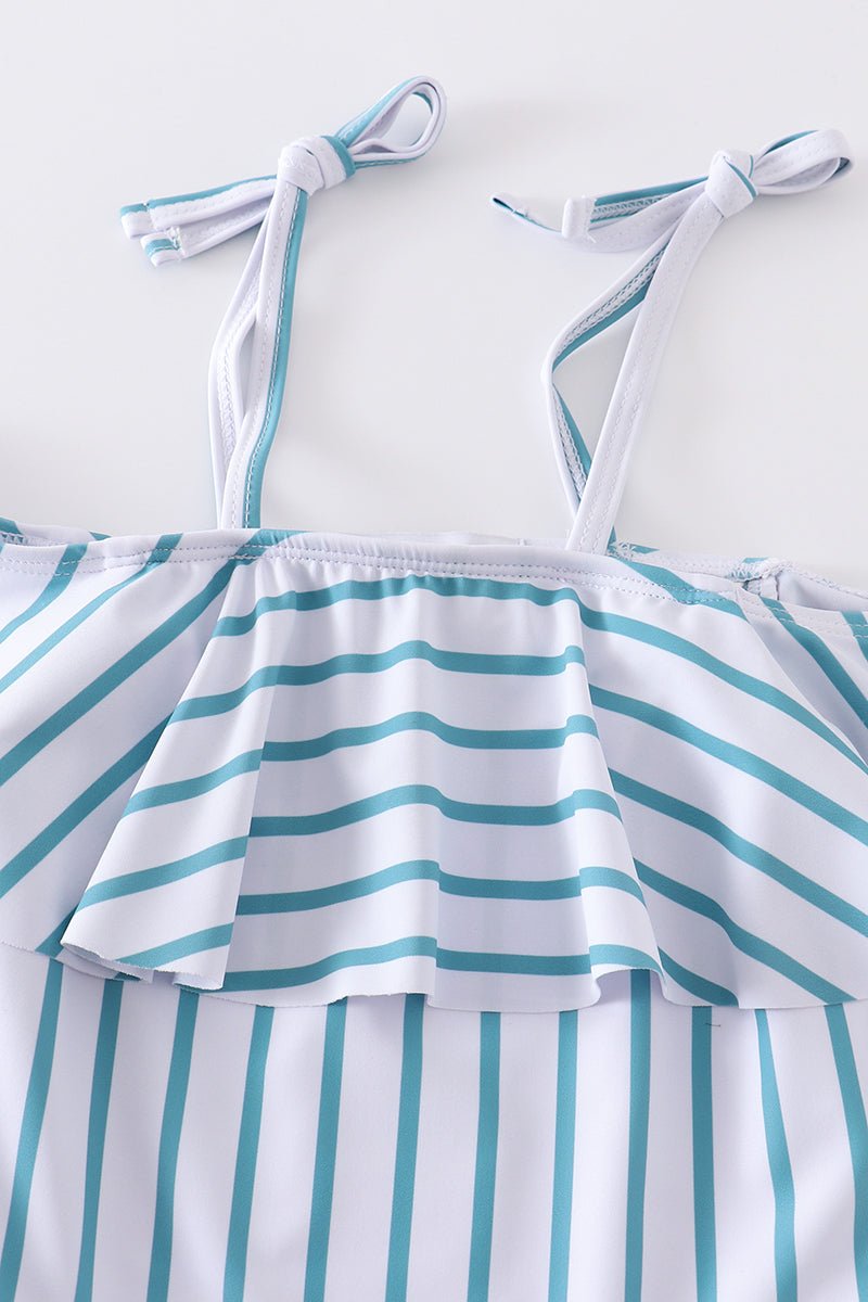 Blue Stripe Strap 1pc Swimsuit UPF50+ - Gibs+Grady