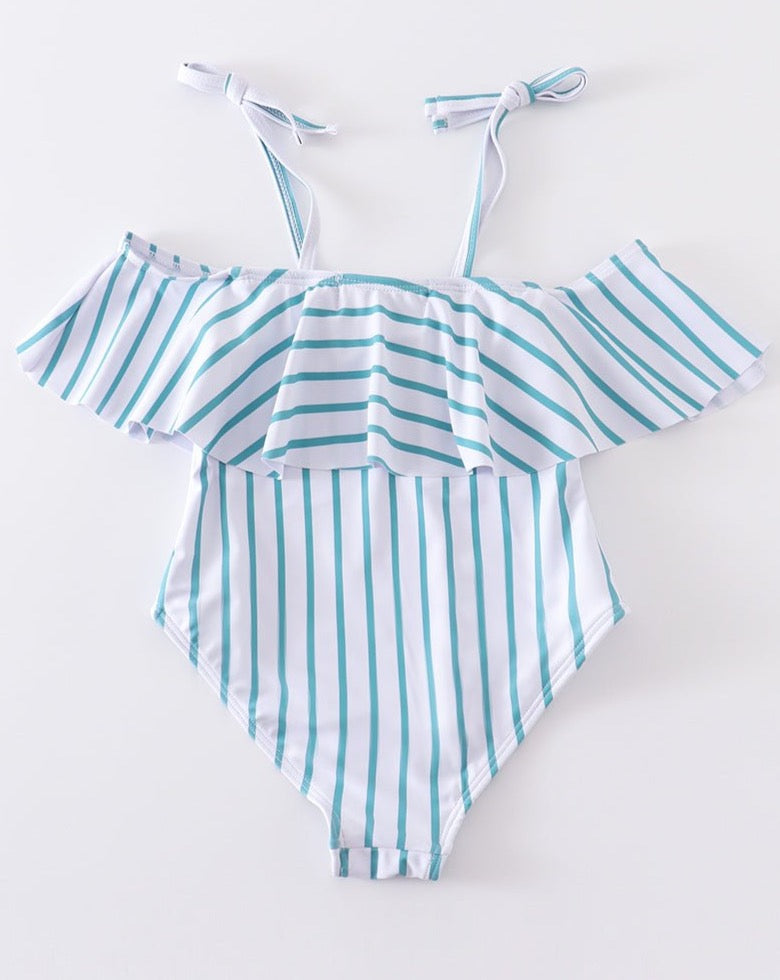 Blue Stripe Strap 1pc Swimsuit UPF50+ - Gibs+Grady