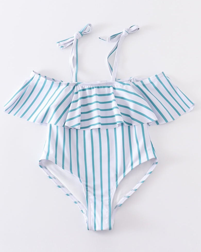 Blue Stripe Strap 1pc Swimsuit UPF50+ - Gibs+Grady