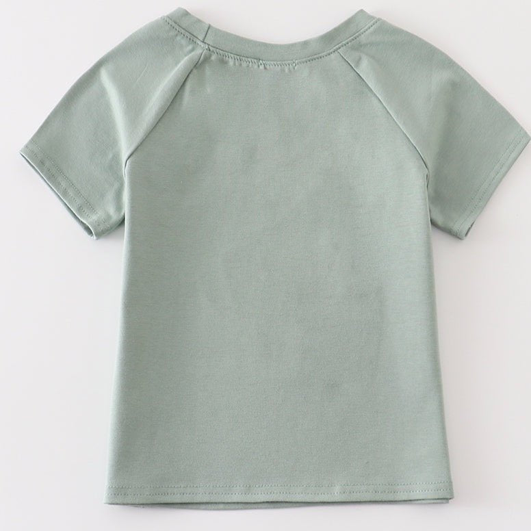 Chicken Applique Sage Boy Top - Gibs+Grady