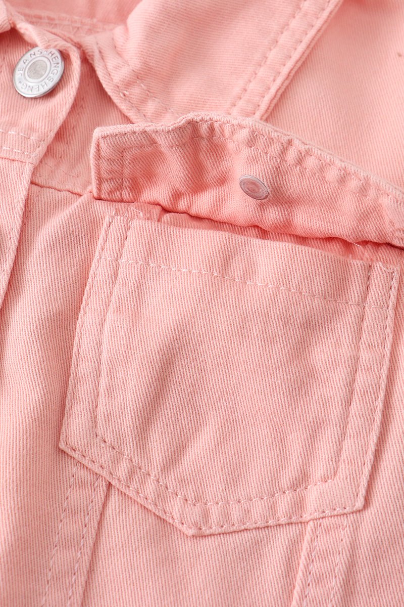 Denim Ruffle Vest - Pink - Gibs+Grady