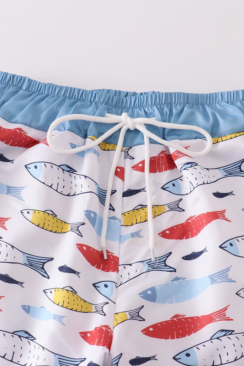 Fish Print Men Swim Trunks - Adult - Gibs+Grady