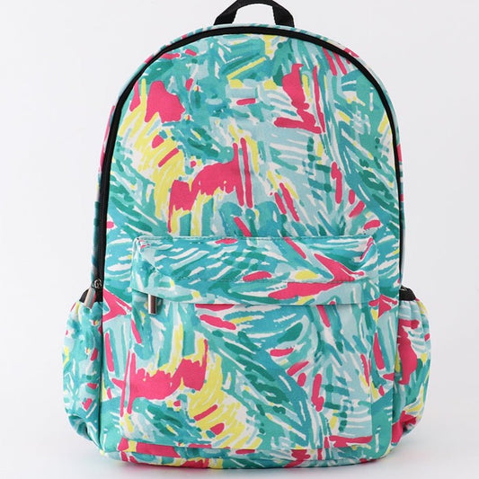 Green Lily Print Backpack - Gibs+Grady