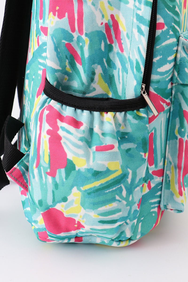 Green Lily Print Backpack - Gibs+Grady