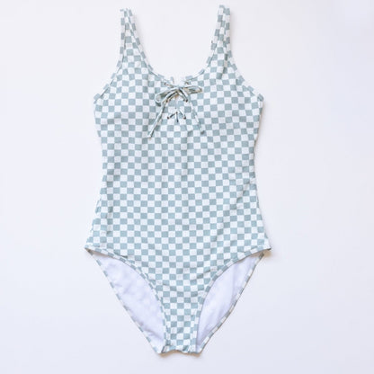 Green Plaid One Piece Women Swimsuit - Gibs+Grady